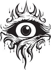 Sinful Surveillance Demon Hand and Eyeball Vector Symbol Abyssal Glare Devils Clasp on Eyeball Logo Design