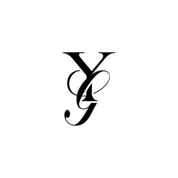 Initial Mixed Letter Logo. Logotype design. Simple Luxury Black Flat Vector YG