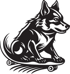 SkatePooch Dog on Wheels Logo Vector PawsomeSkate Canine Skateboard Emblem Design