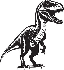 Fototapeta premium Swift Strike Veloci Reptor Vector Icon Ferocious Fossil Dinosaur Emblem Design