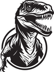 Naklejka premium Veloci Vision Reptor Emblem Vector Thunderous Tracker Dino Logo Design