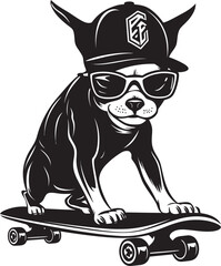 Rad Rover Canine Symbol Design Logo Tail Wagging Tricks Skateboard Dog Icon Emblem