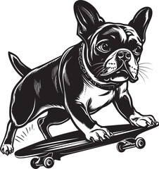 SkatePooch Canine on Wheels Symbol PawsomeSkate Skateboarding Dog Logo Design
