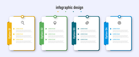 Infographic design template timeline with 4 steps or options. can be used for workflow diagram, info chart, web design. vector illustration. 