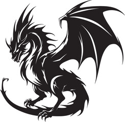 Ethereal Guardian Full Body Dragon Logo Celestial Creature Dragon Symbol Vector