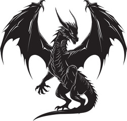 Fabled Fiend Dragon Icon Design Cosmic Creature Full Body Dragon Logo