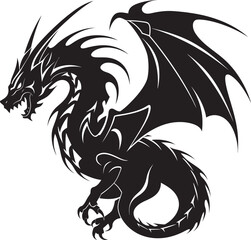 Ethereal Enigma Full Body Dragon Icon Design Legendary Leviathan Dragon Logo Emblem