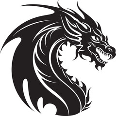 Fototapeta premium Draconic Dynasty Dragon Symbol Vector Mystic Serpent Full Body Dragon Icon Design