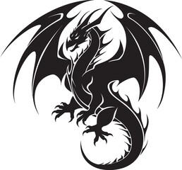 Ethereal Enigma Dragon Symbol Icon Legendary Leviathan Full Body Dragon Icon Vector