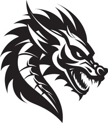 Roaring Rampart Full Body Dragon Icon Serpentine Sovereign Dragon Logo Design