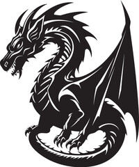 Draconian Protector Full Body Dragon Icon Celestial Guardian Dragon Symbolic Emblem