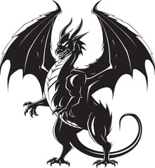 Fototapeta premium Ethereal Enigma Full Body Dragon Symbol Vector Celestial Guardian Mystical Dragon Icon Design