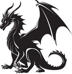 Legendary Leviathan Full Body Dragon Logo Design Majestic Mythos Mystical Dragon Icon Emblem