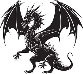 Ancient Guardian Full Body Dragon Emblem Vector Infernal Inferno Emblematic Dragon Symbol Icon