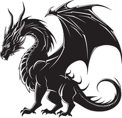 Mythical Guardian Mystical Dragon Icon Symbol Roaring Protector Full Body Dragon Symbol Design