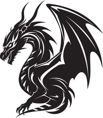 Ethereal Enigma Serpentine Dragon Iconic Design Fiery Crest Celestial Dragon Symbol Vector