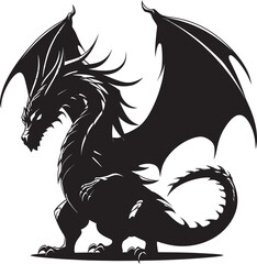 Ethereal Enigma Majestic Dragon Icon Vector Infernal Inferno Serpentine Dragon Emblematic Design