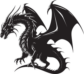 Legendary Leviathan Celestial Dragon Symbol Icon Majestic Mythos Winged Dragon Iconic Logo