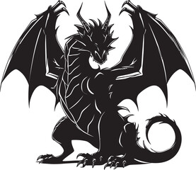 Mystic Serpent Serpentine Dragon Emblem Logo Celestial Guardian Fiery Dragon Iconic Emblem