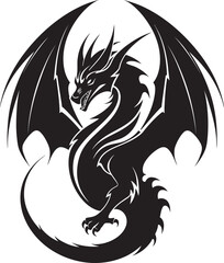 Winged Majesty Mystic Dragon Symbol Emblem Mystic Serpent Ethereal Dragon Iconic Logo