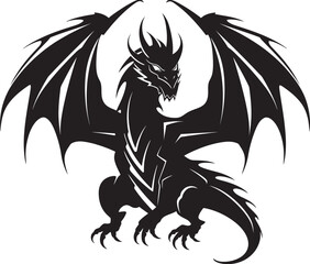 Mystic Serpent Ethereal Dragon Iconic Logo Serpentine Sovereign Fiery Dragon Symbol Vector