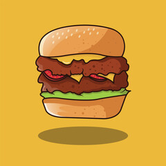 Burger cartoon ilustration