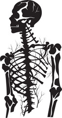 Broken Bones Skeleton Iconic Symbol Fracture Fusion Fractured Skeleton Emblem Design