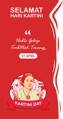 Kartini Day illustration. Template for Kartini Day greetings