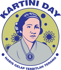 Kartini Day illustration. Template for Kartini Day greetings