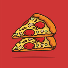 Vector image Illustration of pizza.
