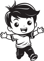 Cheerful Champs Playful Child Emblem Tiny Triumphs Joyful Kid Icon