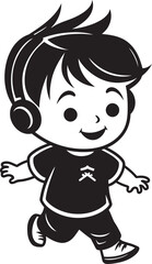 Joyful Juveniles Small Kid Icon Happy Playmates Vector Logo Design