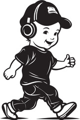 Laughing Littles Vector Logo Design Sunny Skippers Joyful Kid Emblem