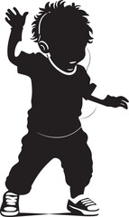 Joyful Tot Playful Kid Emblem Little Laughter Vector Logo