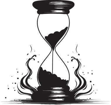 Eternal Flow Inked Hourglass Symbol Emblem Time Keeper Hourglass Vector Design