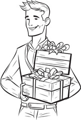 Parcel Porter Gift Stack Logo Icon Box Hauler Vector Logo Design