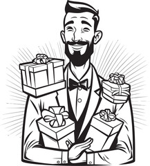 Box Brigade Gift Stack Logo Emblem Present Pro Vector Logo Symbol