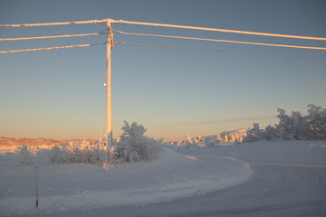 traffic on the frozen road