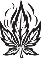 Bud Bounty Herbal Icon Design Weed Wisdom Vector Marijuana Leaf Emblematic Symbol