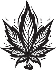Herb Harmony Herbal Icon Design Chronic Charm Vector Marijuana Leaf Symbol Emblematic