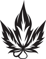 Ganja Genesis Herbal Icon Emblem Mary Jane Majesty Vector Marijuana Leaf Symbolic Emblem