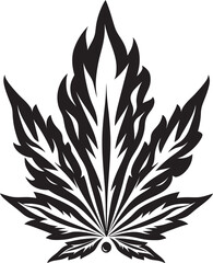 Serene Herb Vector Cannabis Leaf Design Evergreen Elixir Cannabis Emblematic Symbol
