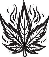 Tranquil Twist Leaf Vector Emblem Blissful Botanicals Marijuana Emblematic Icon
