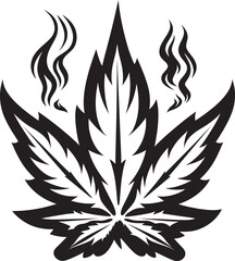 Peaceful Potency Leaf Iconic Emblem Natures Nursery Marijuana Emblematic Design