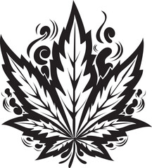 Heavenly Herb Vector Cannabis Leaf Symbol Tranquil Twist Cannabis Emblematic Icon