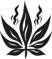 Blissful Botanicals Leaf Vector Iconic Design Serene Herb Marijuana Emblematic Emblem