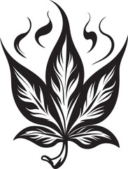 Tranquil Twist Cannabis Emblematic Icon Blissful Botanicals Leaf Vector Iconic Design