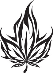 Serene Herb Leaf Vector Icon Design Evergreen Elixir Marijuana Emblematic Emblem