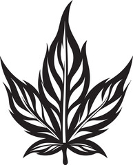 Blissful Botanicals Vector Cannabis Leaf Design Serene Herb Cannabis Emblematic Emblem