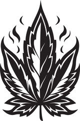 Natures Nursery Leaf Vector Icon Design Heavenly Herb Marijuana Emblematic Symbol